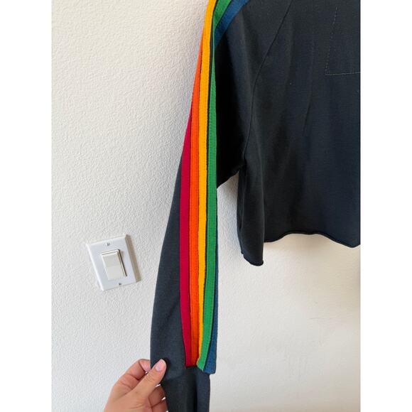 Aviator Nation Bolt Embroidery Cropped Classic Sweatshirt Size M - Picture 3 of 8